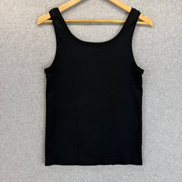 Chicos Black Sleeveless Tank Top Nylon Spandex Scoop Neck Basic Size 2 Large - Picture 3 of 12